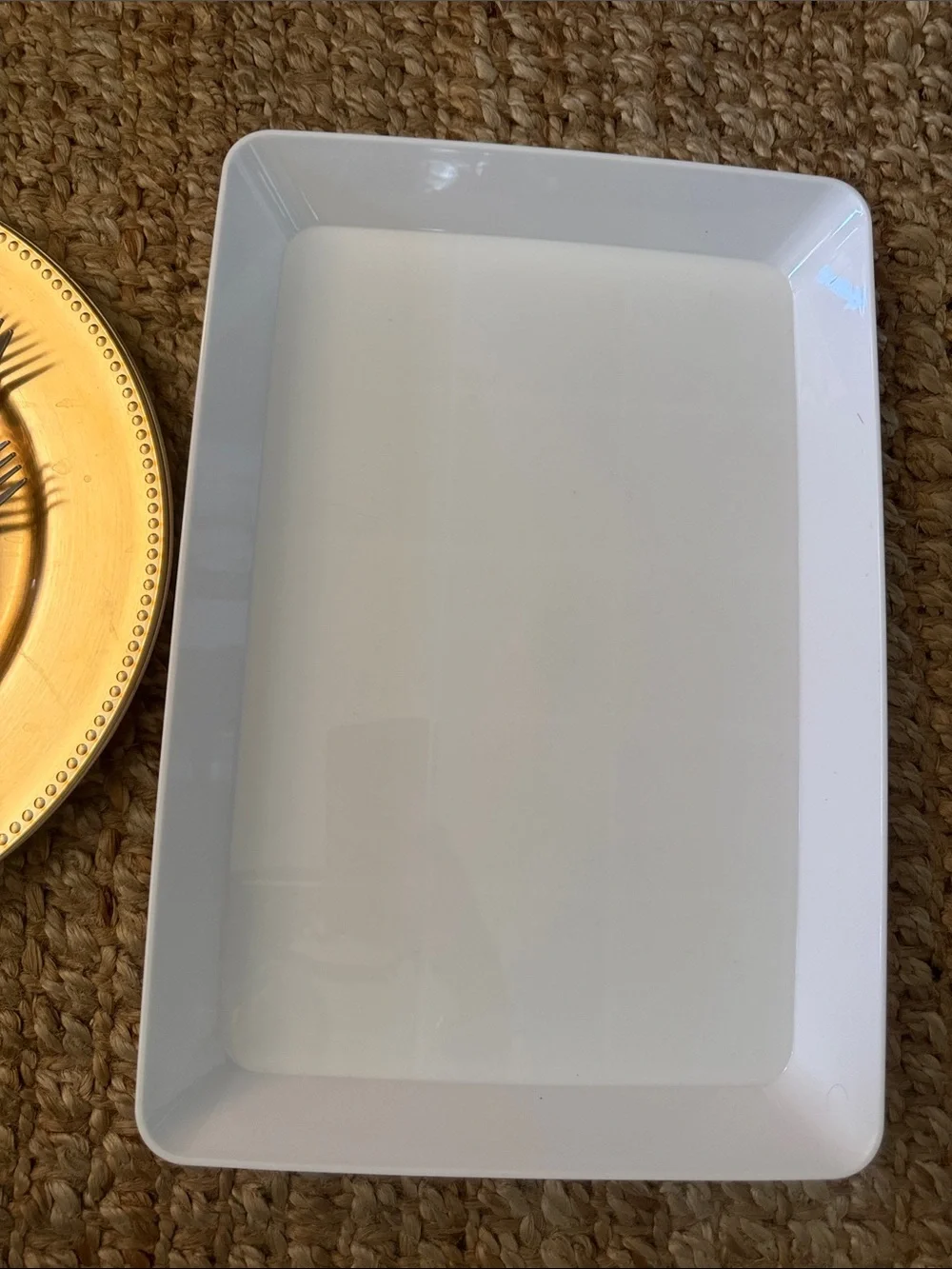 Gold platter white platter Plate with forks spoons  bundle